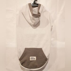Eddie Bauer White and Brown Hooded Pet Sweatshirt